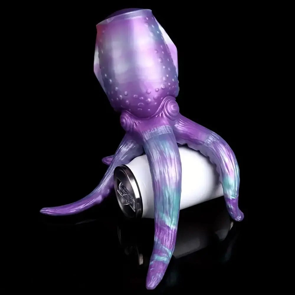 Purple teal tentacle silicone fantasy dildo, photo 13