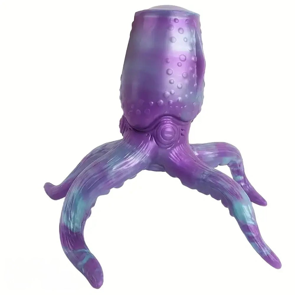 Purple teal tentacle silicone fantasy dildo, photo 4