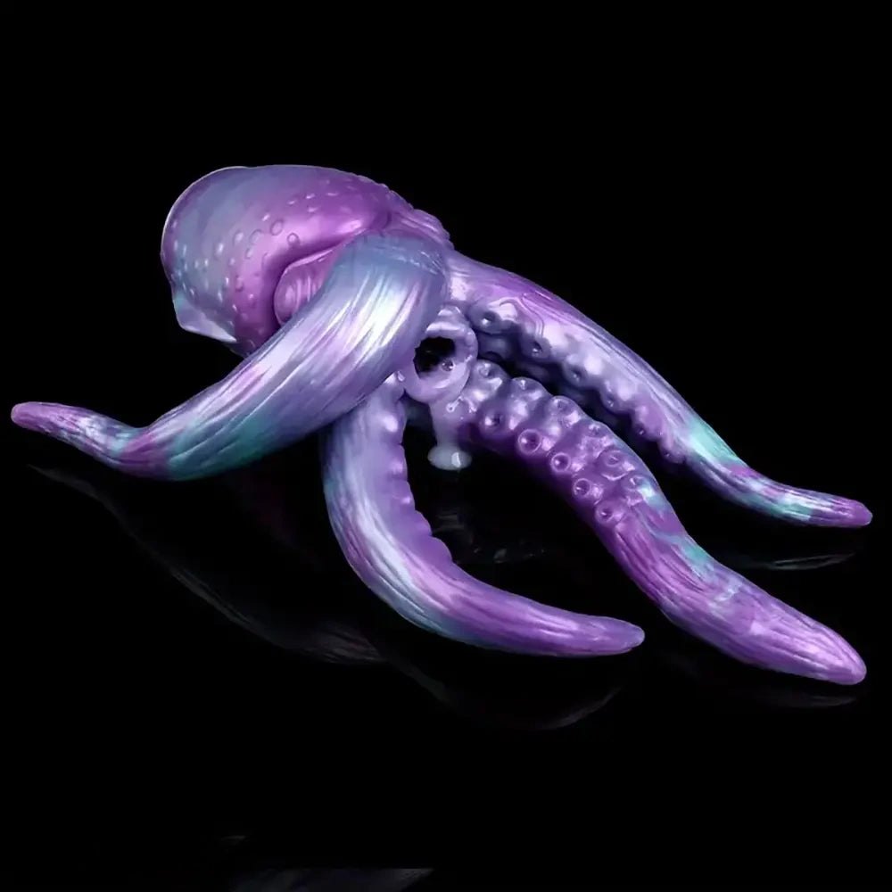 Purple teal tentacle silicone fantasy dildo, photo 5