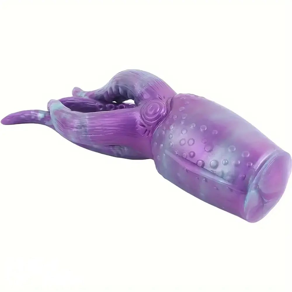 Purple teal tentacle silicone fantasy dildo, photo 6