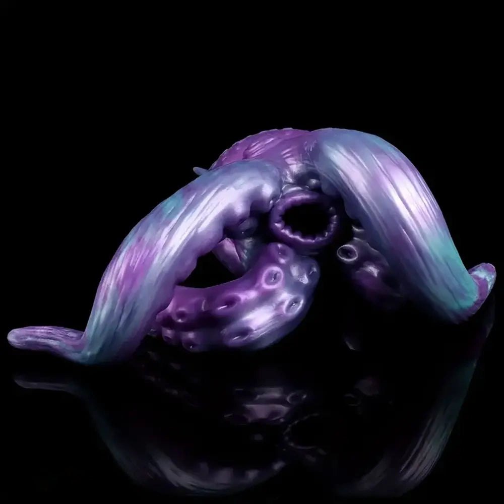 Purple teal tentacle silicone fantasy dildo, photo 9