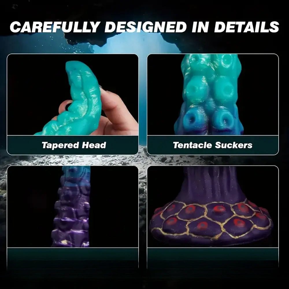 Purple and teal tentacle fantasy dildo, photo 2