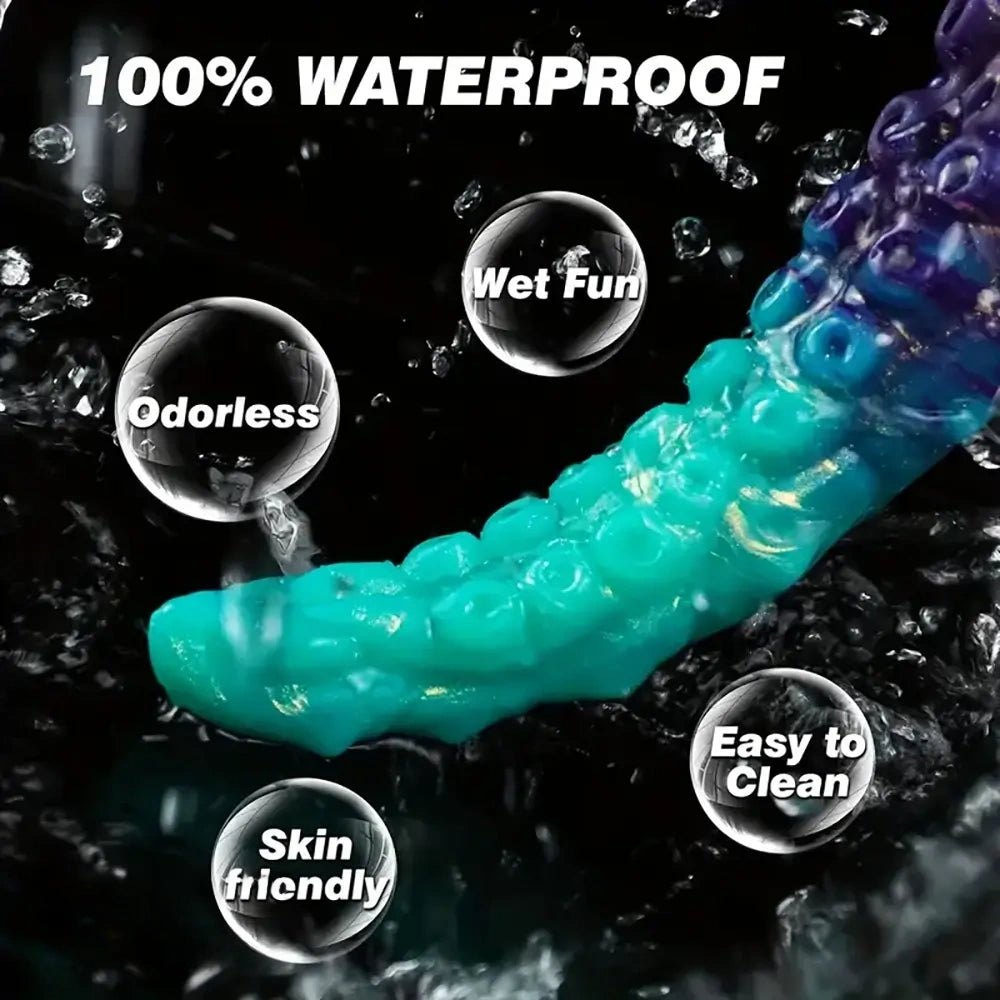 Purple and teal tentacle fantasy dildo, photo 3