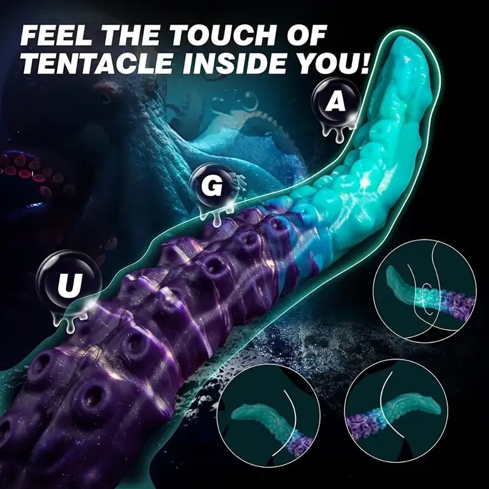 Purple and teal tentacle fantasy dildo, photo 4
