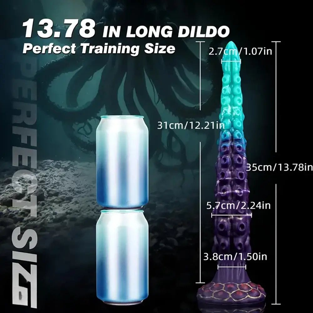 Purple and teal tentacle fantasy dildo, photo 6