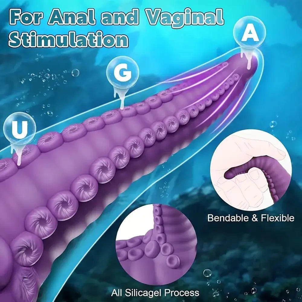 Purple tentacle fantasy silicone dildo, photo 4