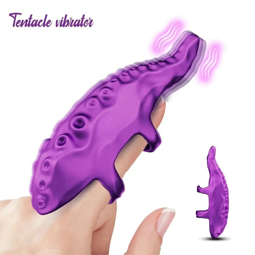 Purple silicone tentacle finger sleeve, photo 1