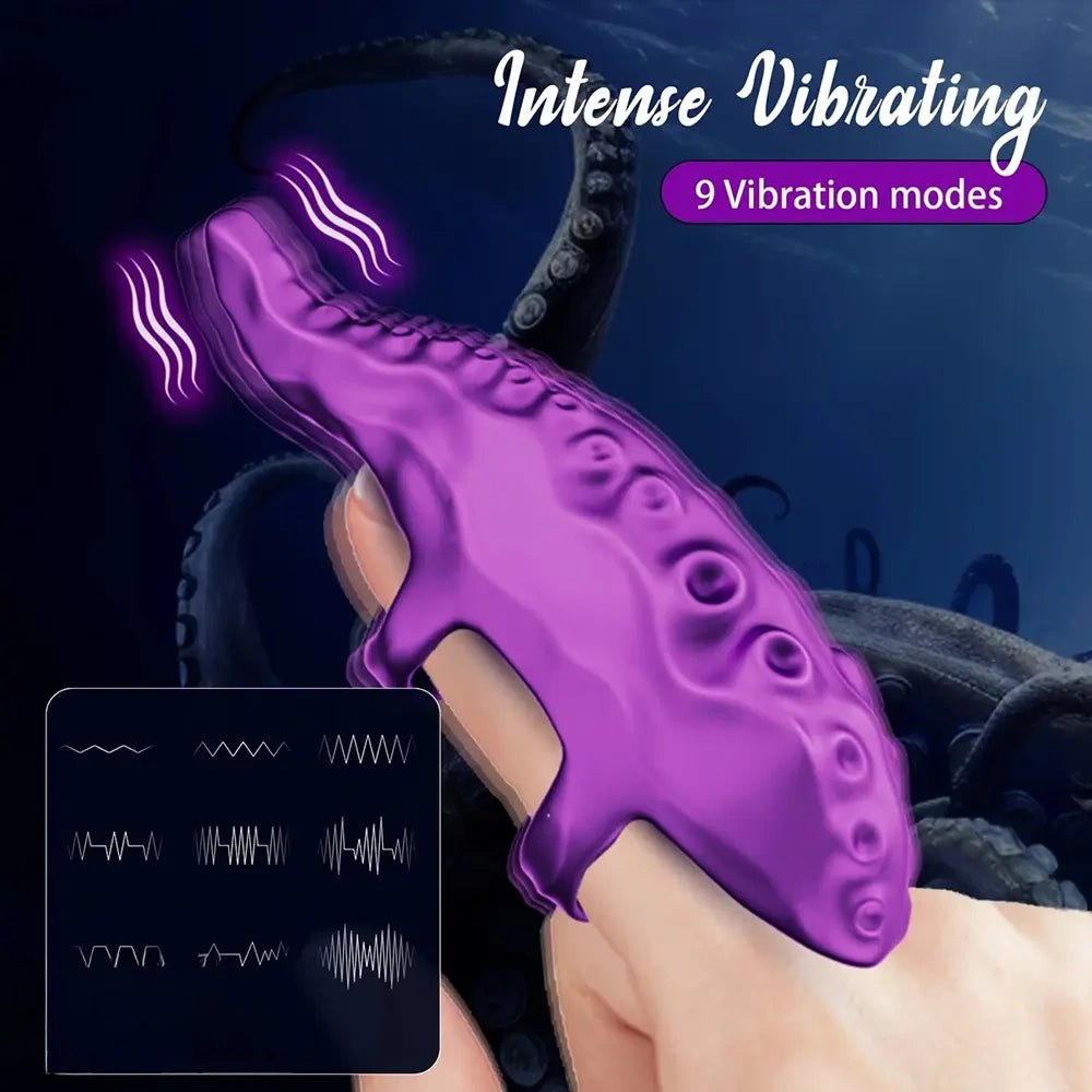 Purple silicone tentacle finger sleeve, photo 4
