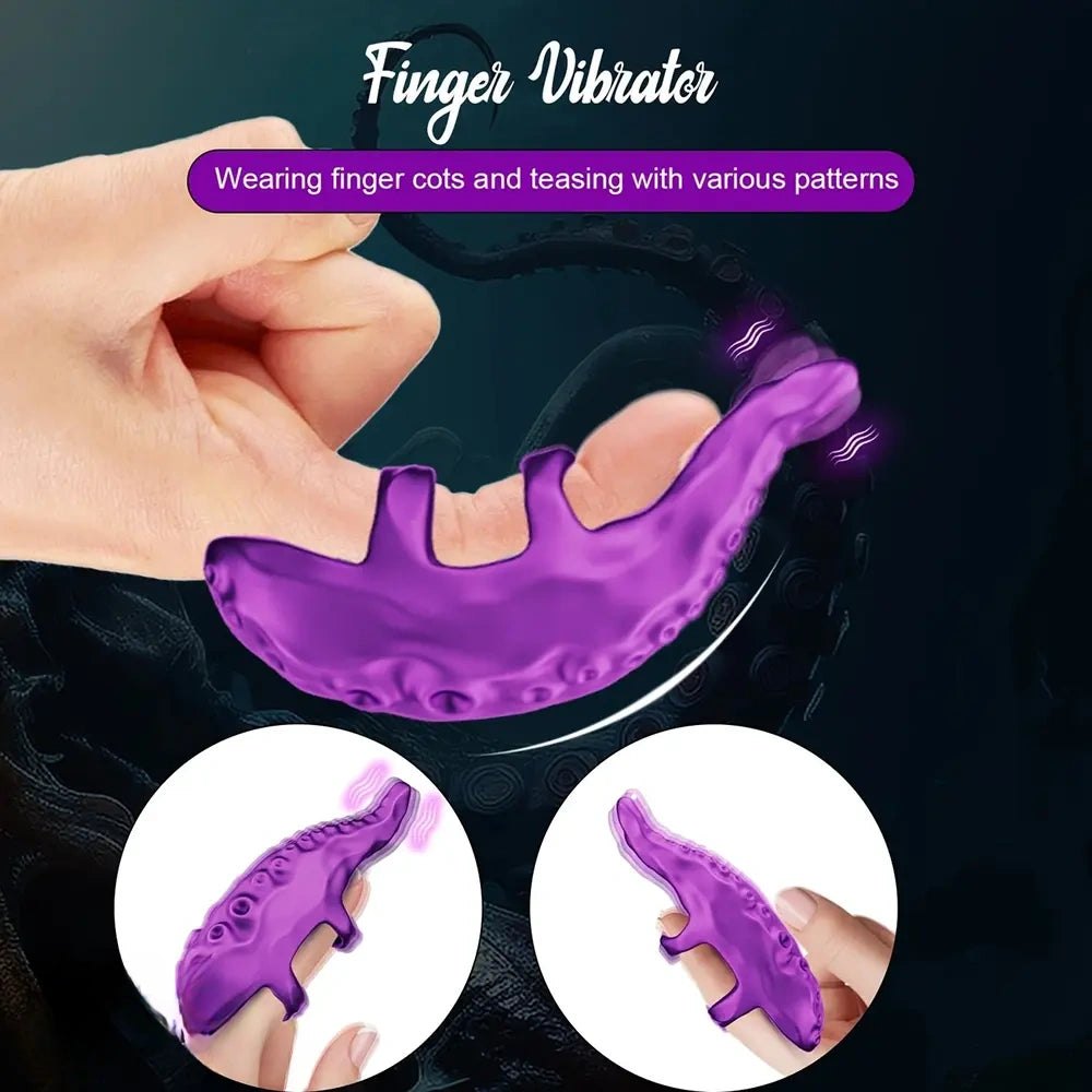 Purple silicone tentacle finger sleeve, photo 5