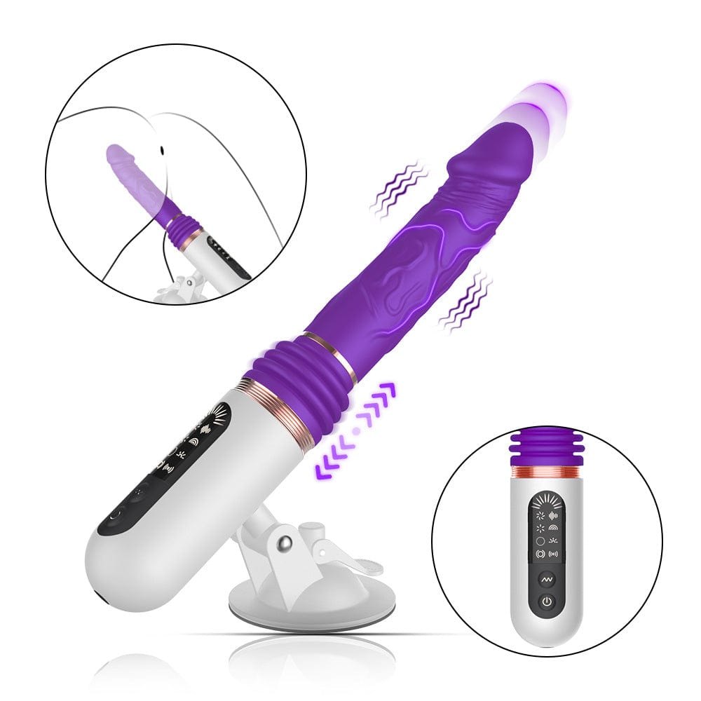 Purple silicone thrusting sex machine