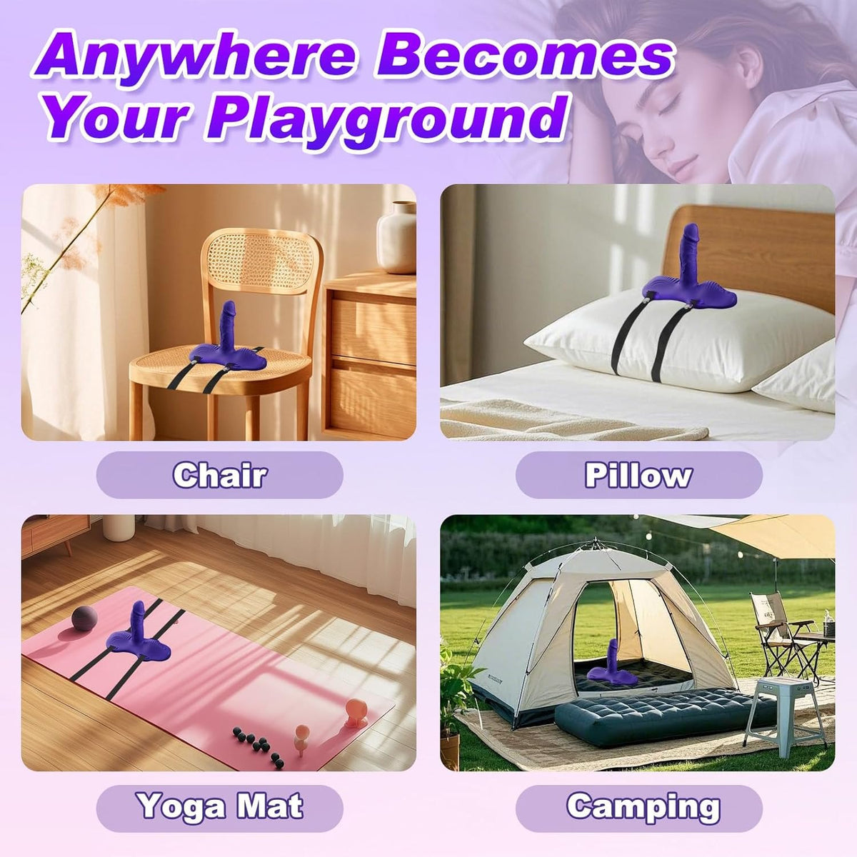 Purple triple motor riding vibrator, photo 4