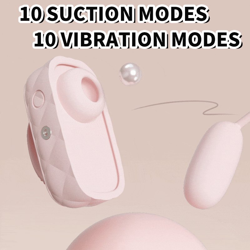Pink purse shaped suction vibrator with egg, photo 3