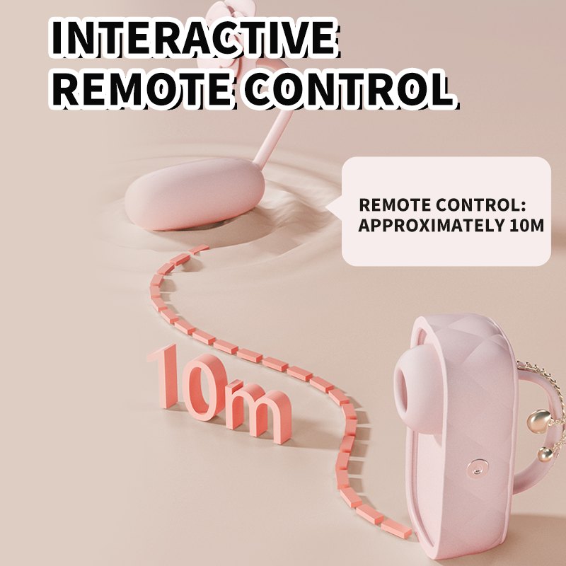 Pink purse shaped suction vibrator with egg, photo 6