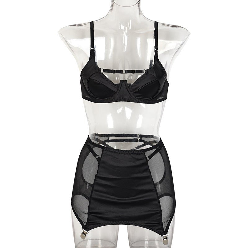 Push up satin mesh bra set, photo 5
