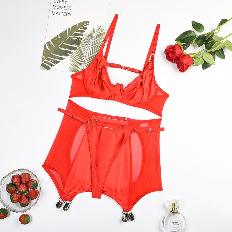 Push up satin mesh bra set, photo 7