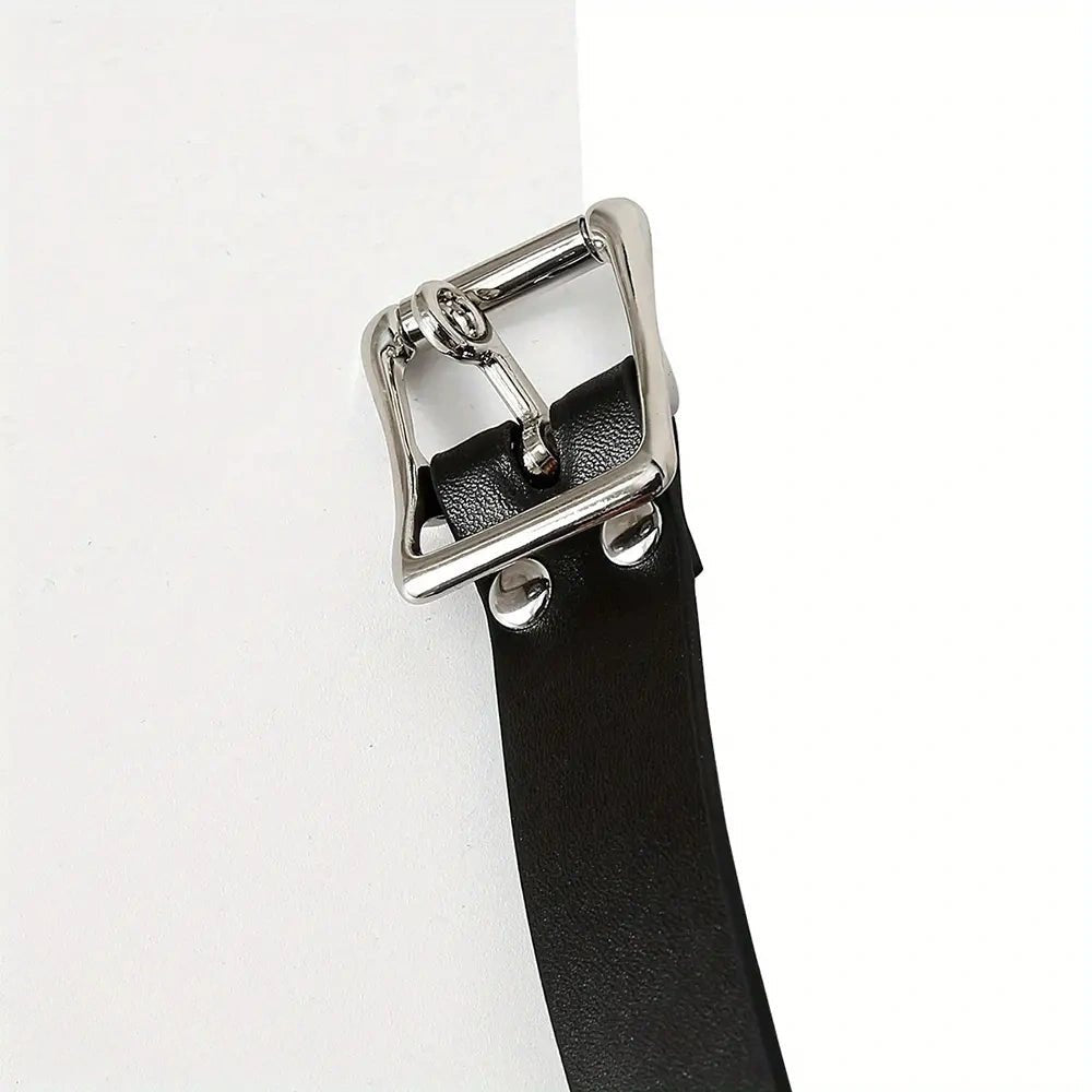 Black PVC chin strap dildo harness, photo 7