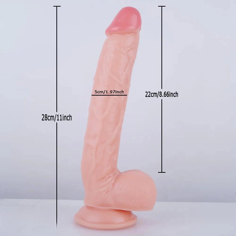 Flesh realistic PVC dildo with suction cup base