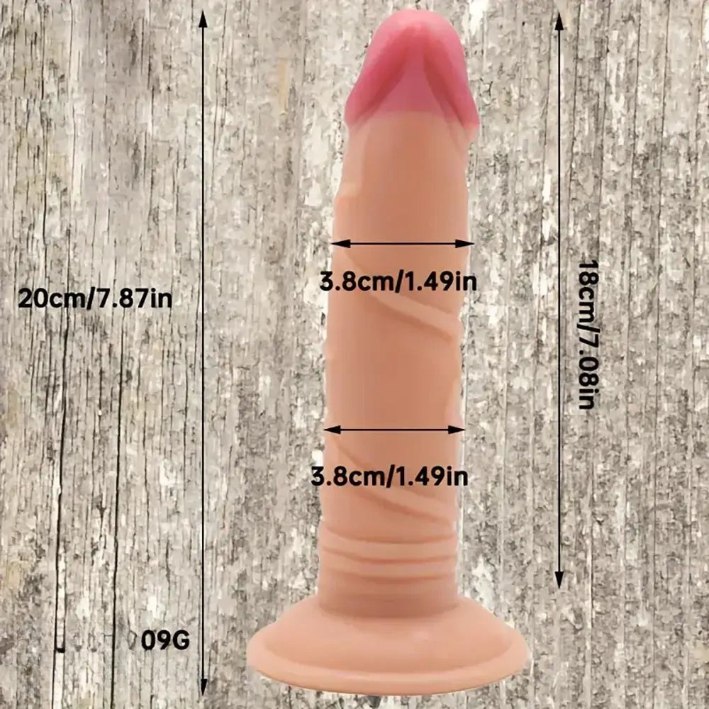 Flesh realistic veined suction cup dildo