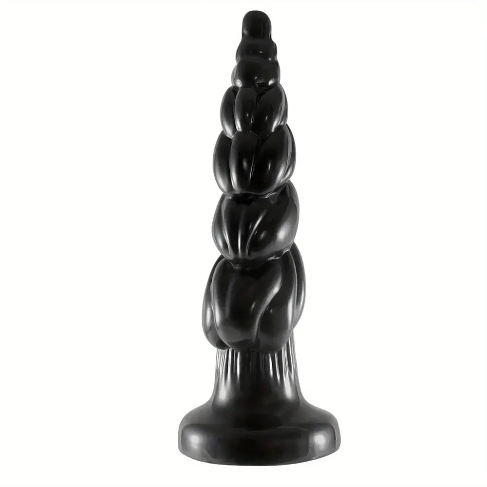 Black spiral ridged anal plug, photo 1