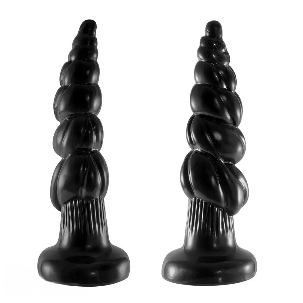 Black spiral ridged anal plug, photo 2