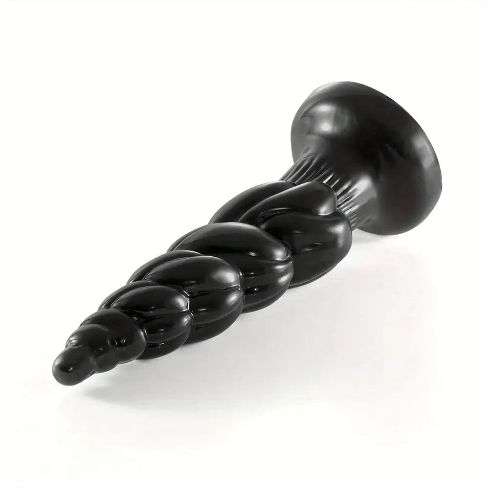 Black spiral ridged anal plug, photo 3