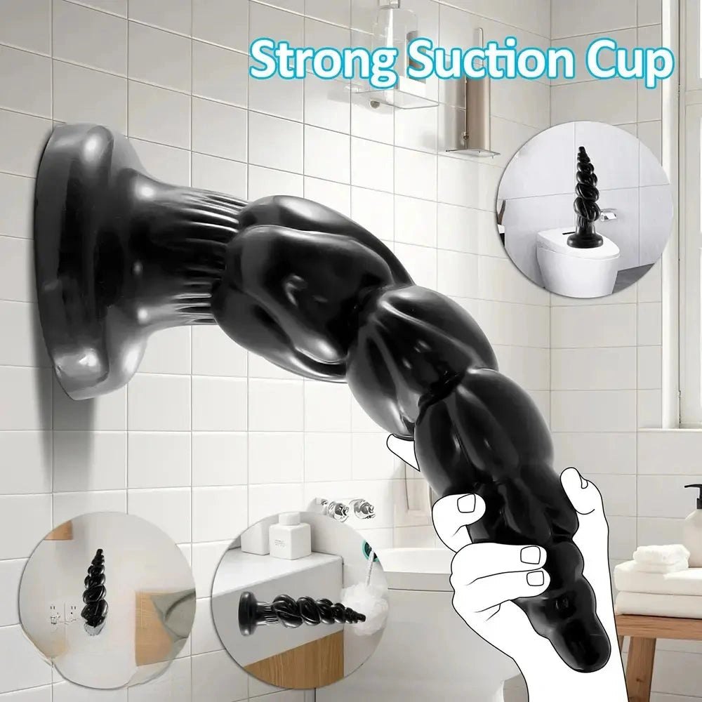 Black spiral ridged anal plug, photo 5