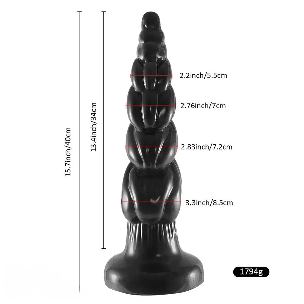 Black spiral ridged anal plug, photo 7