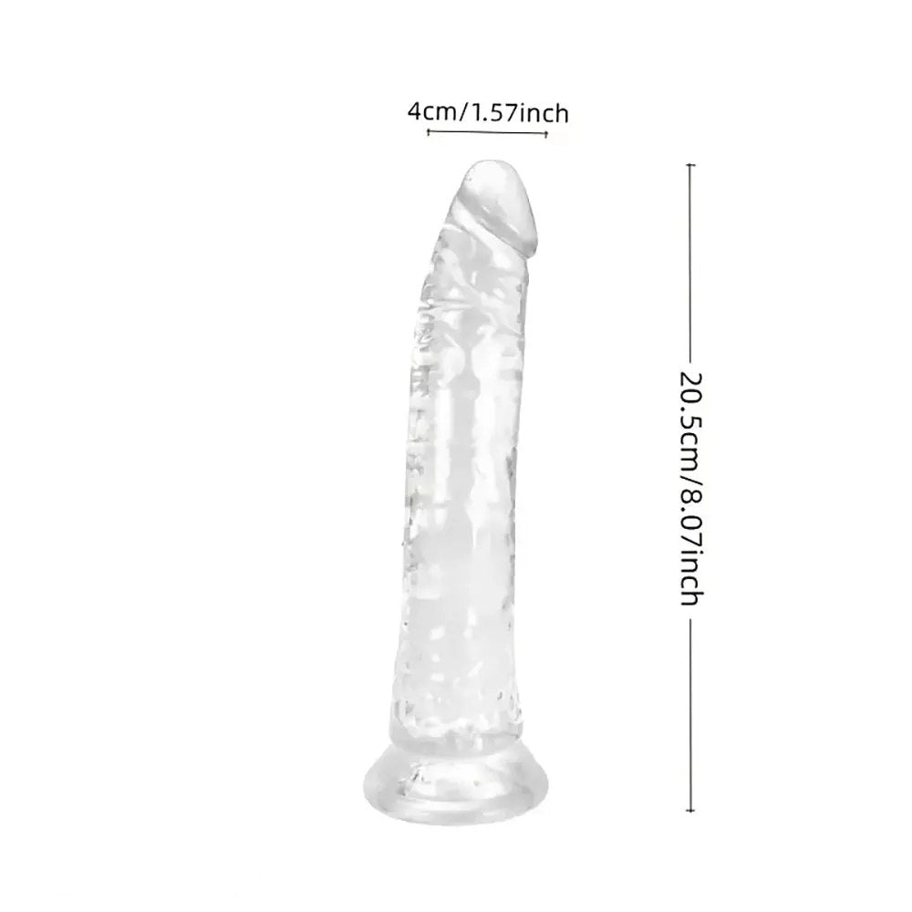 Clear pvc suction cup dildo