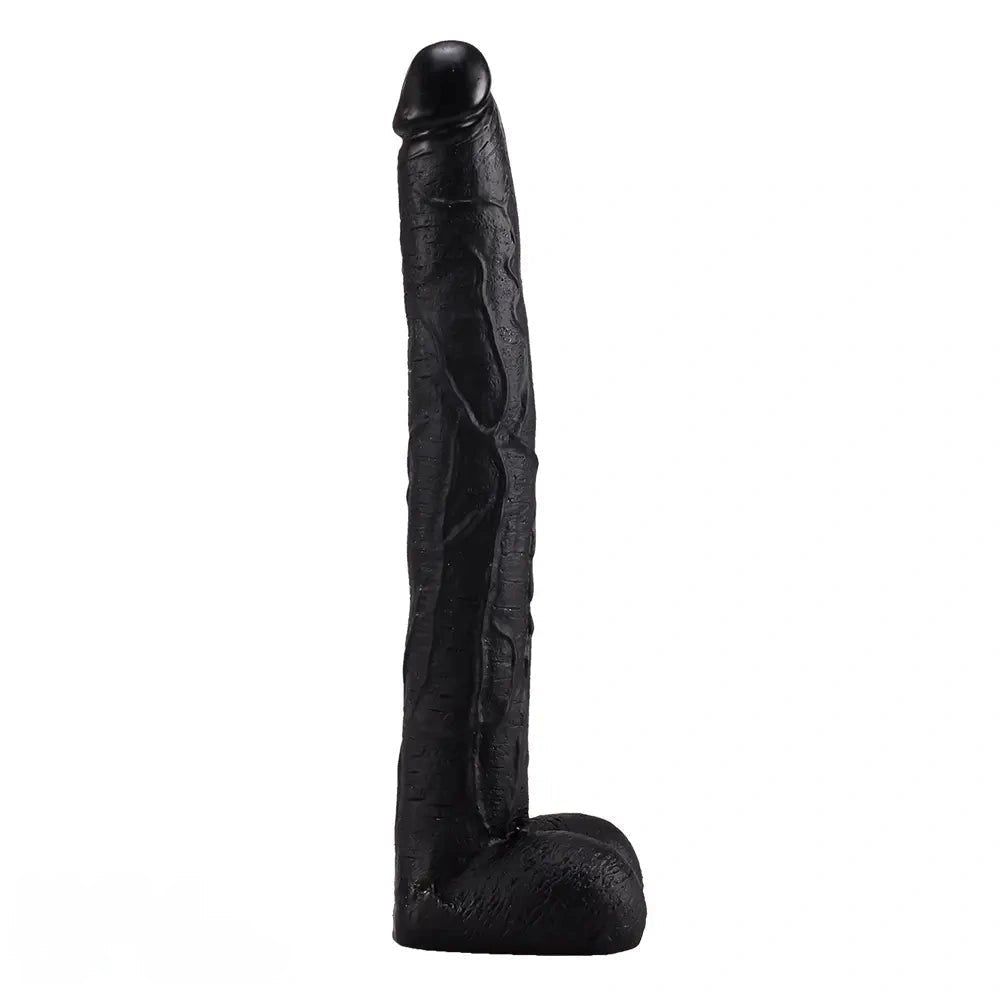 Black veined realistic suction-cup dildo