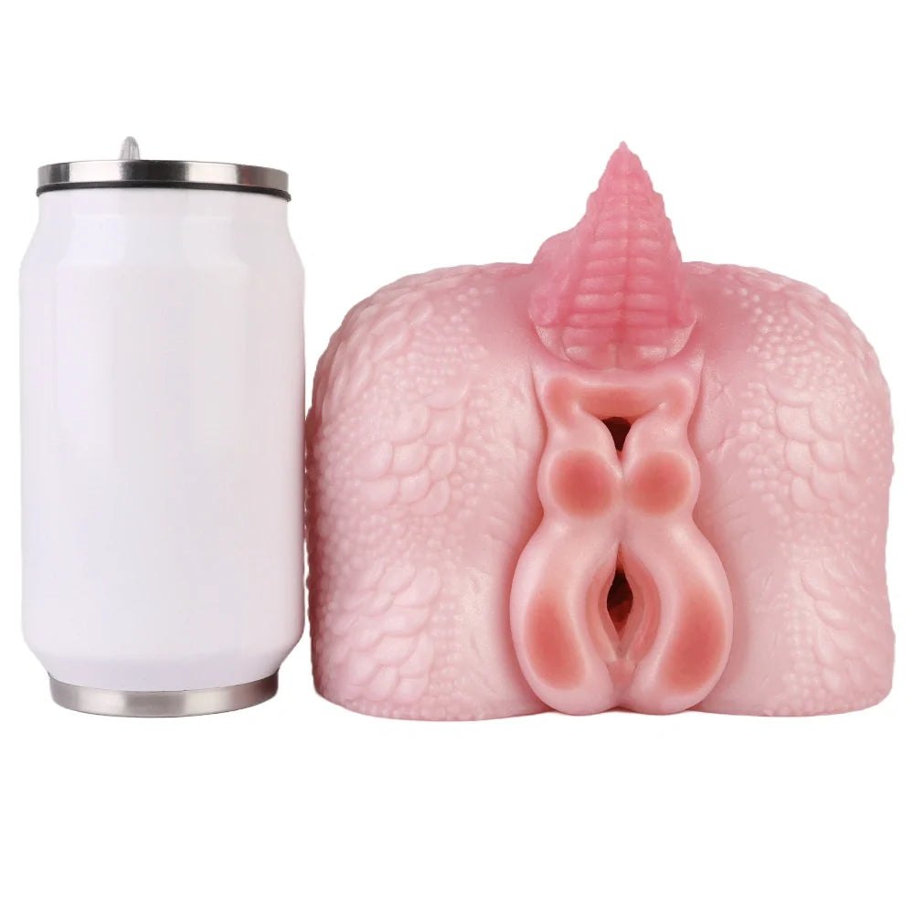 Pink dragon-scale dual channel masturbator, photo 11