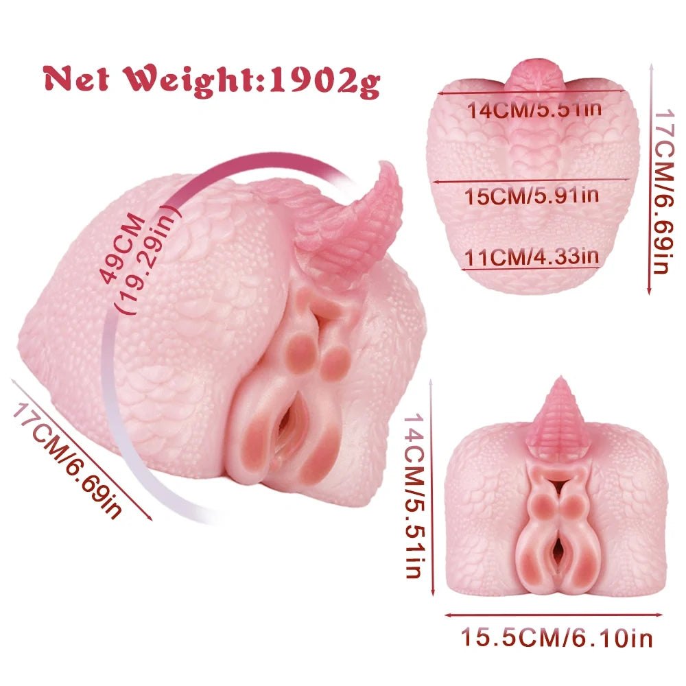 Pink dragon-scale dual channel masturbator, photo 14
