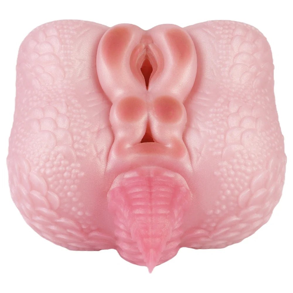 Pink dragon-scale dual channel masturbator, photo 3