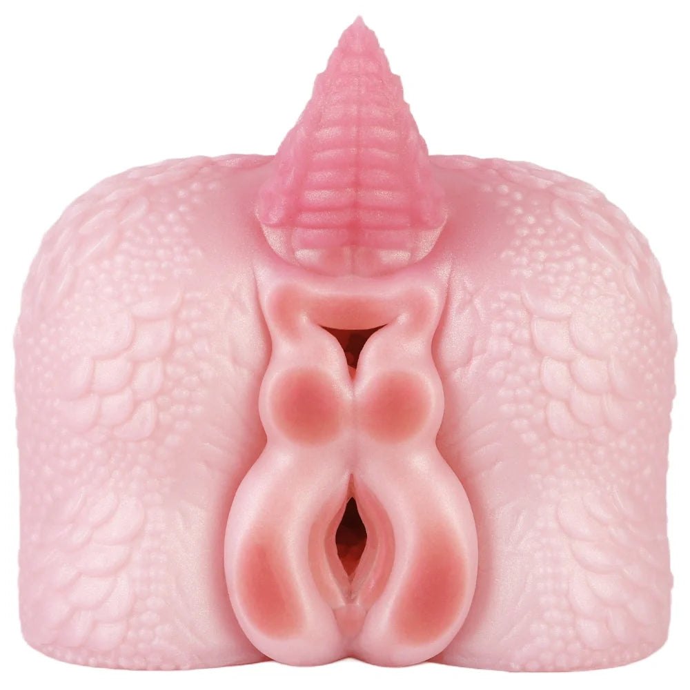 Pink dragon-scale dual channel masturbator, photo 6