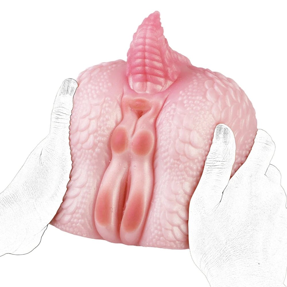Pink dragon-scale dual channel masturbator, photo 9