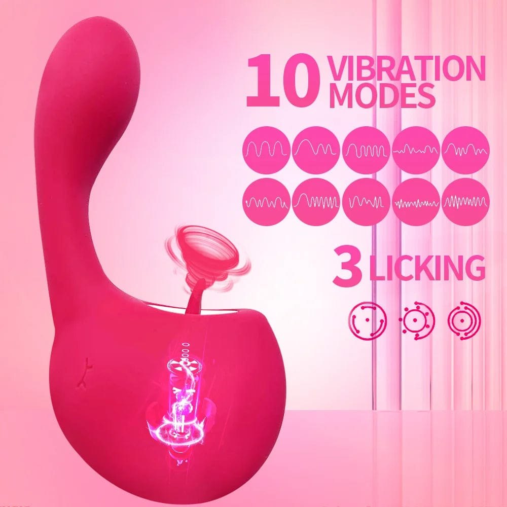 Rose red tongue-licking clit vibrator, photo 2