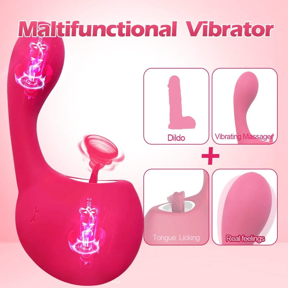 Rose red tongue-licking clit vibrator, photo 4