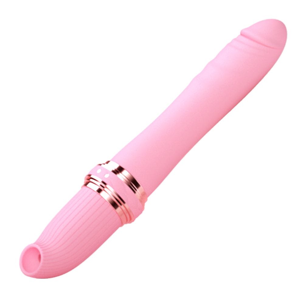 Pink ribbed silicone g-spot vibrator
