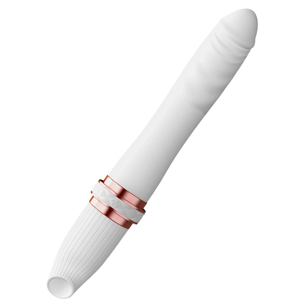 White ribbed silicone g-spot vibrator