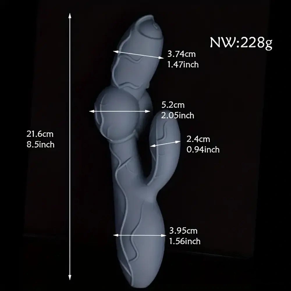 Black rabbit arm silicone g-spot dildo