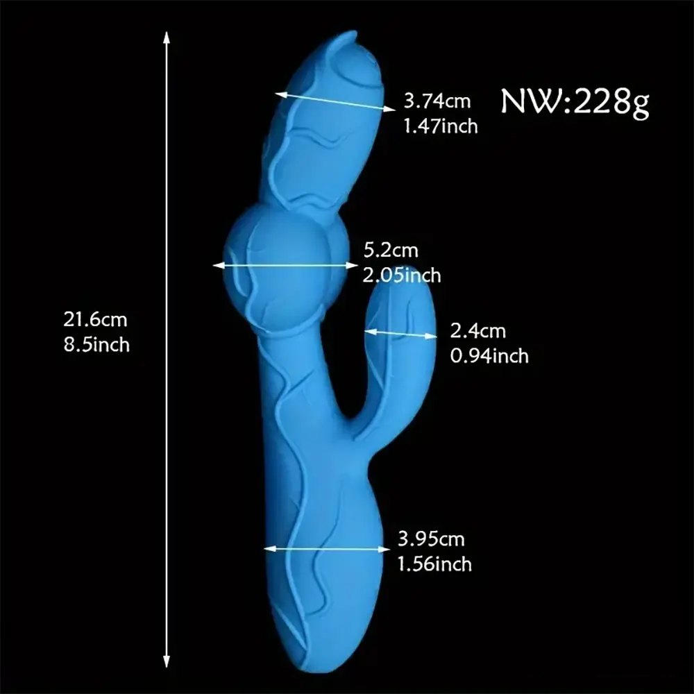 Blue rabbit arm silicone g-spot dildo