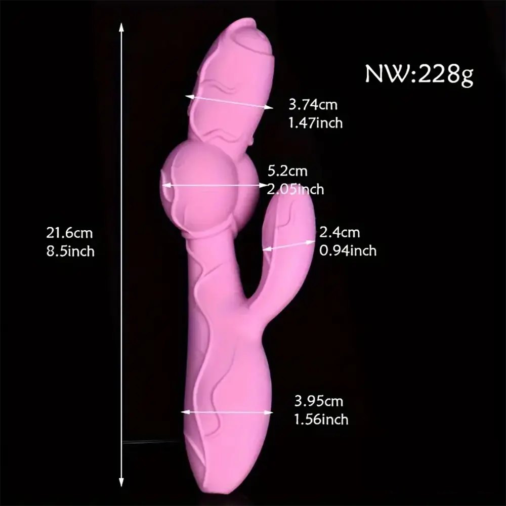 Pink rabbit arm silicone g-spot dildo