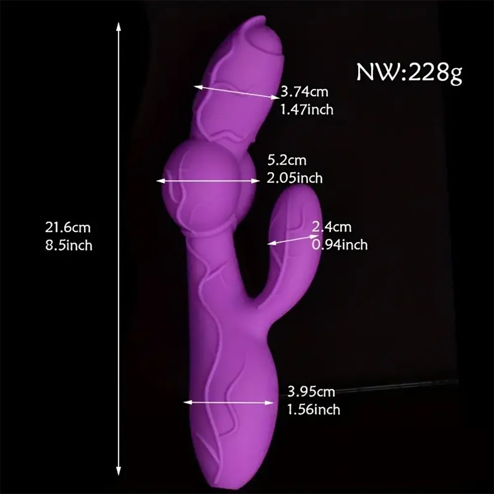 Purple rabbit arm silicone g-spot dildo