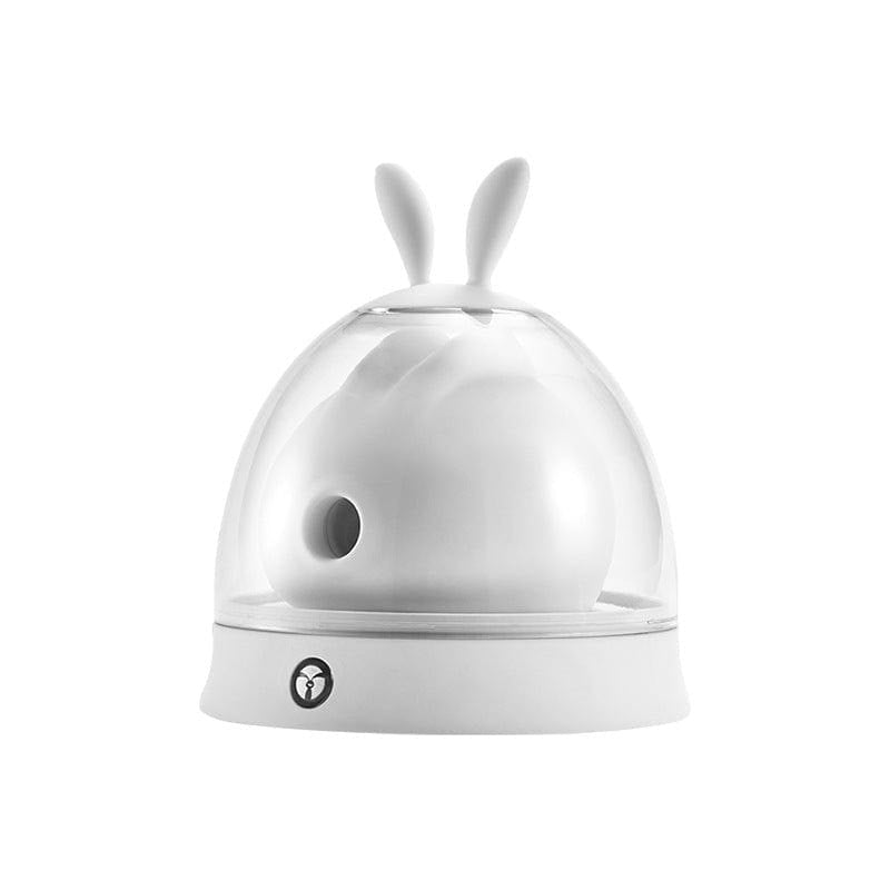 White rabbit clitoral suction vibrator on light-up charging base, photo 4
