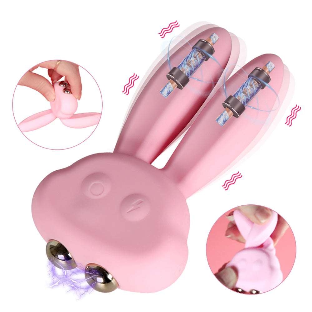 Pink rabbit ear silicone clit stimulator, photo 2