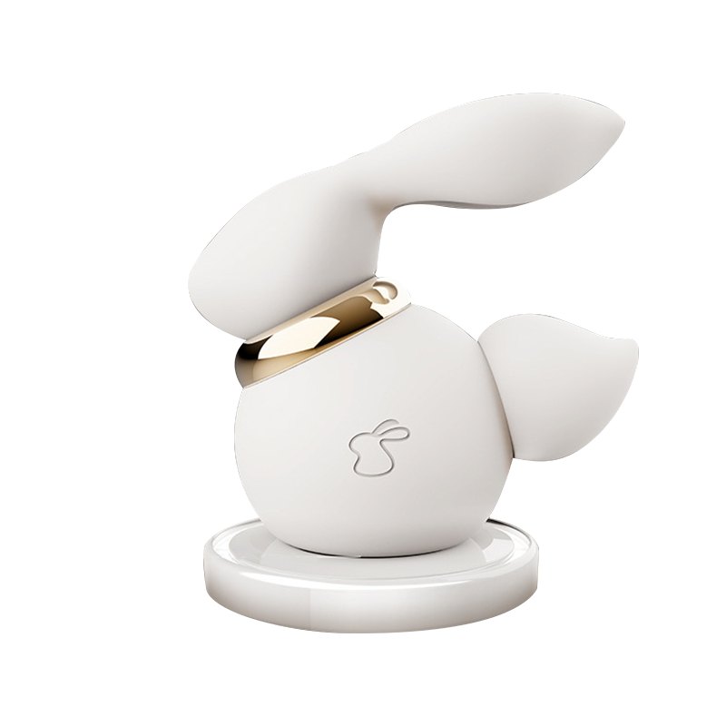 White rabbit ear clitoral suction vibrator, photo 1