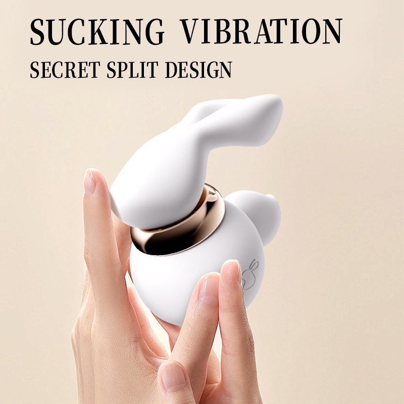 White rabbit ear clitoral suction vibrator, photo 2