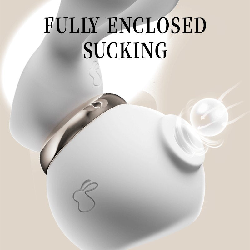White rabbit ear clitoral suction vibrator, photo 3