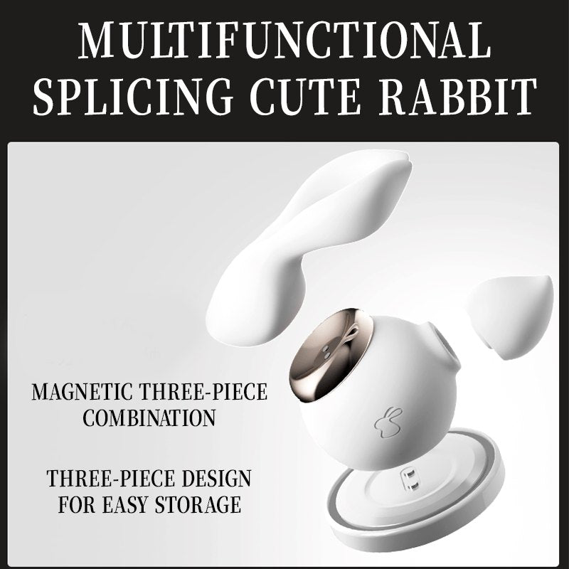 White rabbit ear clitoral suction vibrator, photo 4