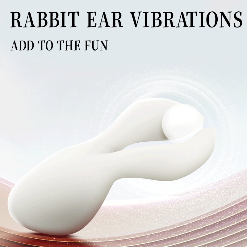 White rabbit ear clitoral suction vibrator, photo 5