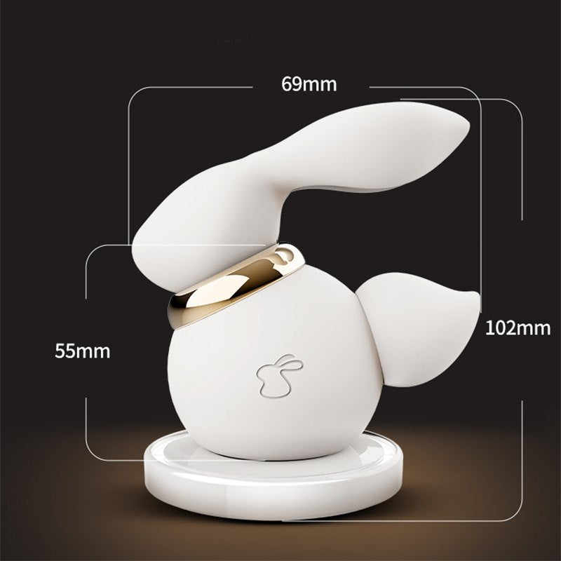 White rabbit ear clitoral suction vibrator, photo 7
